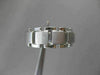 ESTATE 14KT WHITE GOLD MATTE & SHINY BRICK WEDDING ANNIVERSARY BAND RING #23237