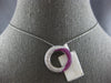1CT DIAMOND & AAA PINK SAPPHIRE 14KT WHITE GOLD MULTI ROW CIRCLE OF LIFE PENDANT