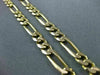 ESTATE LONG & WIDE 14KT YELLOW GOLD ITALIAN FIGARO MENS CHAIN NECKLACE #22065