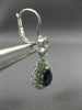 ANTIQUE 2.04CT DIAMOND & AAA SAPPHIRE 14KT WHITE GOLD 3D HANGING EARRINGS 18254