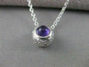 ESTATE 1.20CTW FLOATING DIAMOND AMETHYST 18K WHITE GOLD FILIGREE PENDANT #2490
