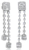 LARGE 2.09CT DIAMOND 18K WHITE GOLD ROUND & BAGUETTE BY THE YARD SQUARE EARRINGS