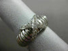 ESTATE WIDE .31CT ROUND DIAMOND 18K WHITE GOLD 3D FLEXIBLE SHINY X LOVE RING VVS