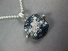 ESTATE 1.38CT DIAMOND & AAA SAPPHIRE 18KT WHITE GOLD SQUARE CLUSTER FUN PENDANT