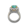 EXTRA LARGE 7.53CT DIAMOND & AAA PARAIBA TOURMALINE 18K 2 TONE GOLD 3D HALO RING