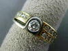 ESTATE .62CT DIAMOND 14K WHITE & YELLOW GOLD BEZEL PROMISE ENGAGEMENT RING 20726