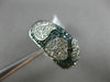 ESTATE 1.62CT WHITE & BLUE DIAMOND 14KT WHITE GOLD 3D PAVE MULTI HEART LOVE RING