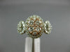 ESTATE WIDE 2.25CT DIAMOND 14K WHITE AND ROSE GOLD 3D OVAL HALO ANNIVERSARY RING