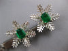 ANTIQUE 6.46CT DIAMOND & AAA EMERALD 18KT WHITE GOLD & PLATINUM CLIP ON EARRINGS