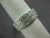 ESTATE WIDE .75CT DIAMOND 14KT WHITE GOLD 3D CLASSIC MULTI ROW ANNIVERSARY RING