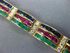 ESTATE WIDE 11.4CT DIAMOND & AAA MULTI GEM 18K YELLOW GOLD TENNIS BRACELET 25985