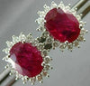 ESTATE 4.87CT DIAMOND & AAA RUBY 18KT WHITE GOLD 3D PRINCESS DIANA STUD EARRINGS