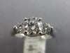 ESTATE 1.2CT DIAMOND 14K WHITE GOLD CLASSIC ROUND 3 STONE LUCIDA ENGAGEMENT RING