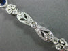 ESTATE WIDE 8.64CT DIAMOND & SAPPHIRE 18K WHITE GOLD 3D FILIGREE TENNIS BRACELET