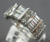 LARGE 1.65CT DIAMOND 14K WHITE GOLD 3D ROUND & BAGUETTE WEDDING ANNIVERSARY RING