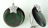 .25CT DIAMOND & AAA BLACK MOTHER OF PEARL 14KT WHITE GOLD STAR CLIP ON EARRINGS