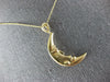 ESTATE LARGE 14KT YELLOW GOLD 3D HANDCRAFTED HAPPY MOON FLOATING PENDANT #25047