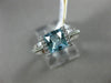ESTATE 1.62CT DIAMOND & AAA BLUE TOPAZ 14KT WHITE GOLD 3D SQUARE FRIENDSHIP RING