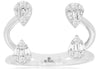 .30CT DIAMOND 14KT WHITE GOLD ROUND & BAGUETTE CLUSTER MULTI PEAR SHAPE FUN RING