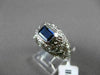 ESTATE 1.49CTW DIAMOND & AAA SAPPHIRE 14KT WHITE GOLD FILIGREE ENGAGEMENT RING