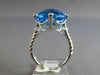 EXTRA LARGE 13.32CT DIAMOND & AAA BLUE TOPAZ 14KT WHITE GOLD 3D ROUND FUN RING