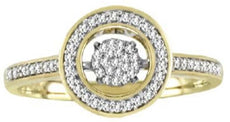 .20CT DIAMOND 14KT WHITE GOLD 3D CIRCULAR HALO CLUSTER SEMI ETERNITY LOVE RING