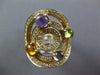 ESTATE 2.64CT DIAMOND & AAA MULTI GEM 14KT YELLOW GOLD 3D CIRCULAR FUN LOVE RING