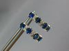 2.27CT DIAMOND AAA SAPPHIRE 14K WHITE GOLD OVAL & ROUND 4 STONE HANGING EARRINGS
