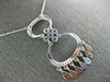 ESTATE LARGE .40CT DIAMOND 18K WHITE GOLD FILIGREE CHANDELIER OVAL PENDANT 14920