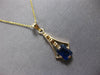 LARGE 1.44CT AAA SAPPHIRE 14K YELLOW GOLD 3D EMERALD CUT FLOATING PENDANT #27882