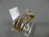 ESTATE WIDE .62CT DIAMOND 14KT ROSE GOLD 3D X CRISS CROSS MULTI ROW WEDDING RING