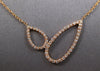 ESTATE .24CT DIAMOND 14KT ROSE GOLD 3D DOUBLE TEAR DROP BUTTERFLY LOVE NECKLACE