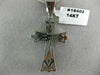 ESTATE LARGE .46CT DIAMOND 14KT WHITE GOLD 3D HANDCRAFTED CROSS PENDANT #19403