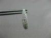 ESTATE .71CT DIAMOND 18KT WHITE GOLD CLASSIC ELONGATED PAVE OVAL HUGGIE EARRINGS