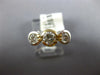 ESTATE .75CT DIAMOND 14KT 2 TONE GOLD ROUND 3 STONE SEMI BEZEL ENGAGEMENT RING