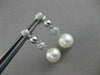 ESTATE .50CT DIAMOND & SOUTH SEA PEARL 14K WHITE GOLD PAVE HANGING EARRINGS 2667