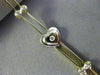 ANTIQUE LONG .25CT DIAMOND 14KT WHITE & YELLOW GOLD BEZEL HEART BRACELET #19183