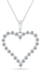 .50CT DIAMOND 14KT WHITE GOLD 3D CLASSIC ROUND OPEN HEART LOVE FLOATING PENDANT