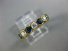 .70CT DIAMOND & AAA SAPPHIRE 14K YELLOW GOLD 7 STONE SEMI BEZEL ANNIVERSARY RING