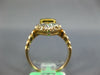 ANTIQUE LARGE 1.30CT OLD MINE DIAMOND & AAA EMERALD 14KT YELLOW GOLD 3D FUN RING