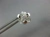 ESTATE .27CT DIAMOND 18KT WHITE GOLD 3D CLASSIC FLOWER ROSE STUD EARRINGS
