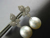1.52CT DIAMOND & AAA SOUTH SEA PEARL 18KT WHITE GOLD MULTI LEAF HANGING EARRINGS