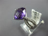 ESTATE 2.61CT DIAMOND & AAA AMETHYST 14KT WHITE GOLD 3D CUSHION & ROUND FUN RING