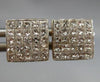ESTATE 1.0CT DIAMOND 14KT TWO TONE GOLD 3D INVISIBLE SQUARE STUD EARRINGS #17965
