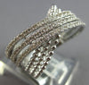 ESTATE .49CT DIAMOND 14K WHITE GOLD 3D 3 ROW CRISS CROSS INFINITY LOVE RING