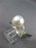 LARGE .21CT DIAMOND & AAA SOUTH SEA PEARL 18KT WHITE GOLD 3D INFINITY LOVE RING