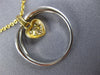 ESTATE .23CT DIAMOND 18KT WHITE & YELLOW GOLD CIRCLE OF LIFE HEART LOVE PENDANT