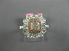 GIA WIDE 1.51CT MULTI COLOR DIAMOND 18K WHITE & ROSE GOLD FLOWER ENGAGEMENT RING