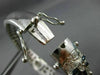 ANTIQUE 7.0CT DIAMOND & AAA SAPPHIRE 14K WHITE GOLD FLOWER BANGLE BRACELET 20984