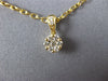 ESTATE SMALL .20CT DIAMOND 18KT YELLOW GOLD 3D CLUSTER FLOWER LOVE PENDANT